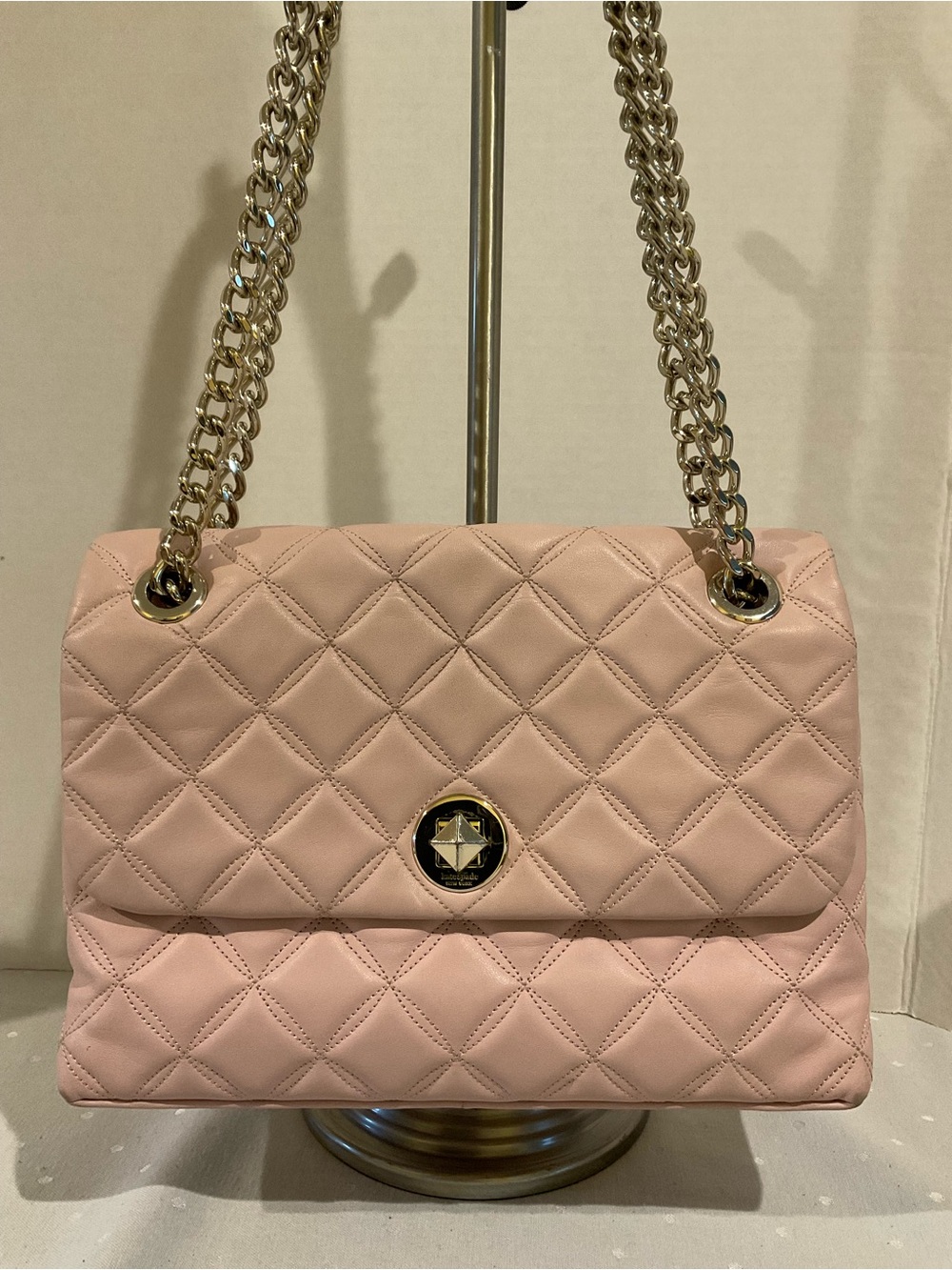KATE SPADE NATALIA PINK QUILTED LEATHER SATCHEL
